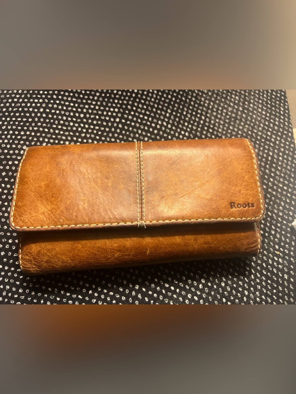 Roots vintage Leather Wallet Clutch - Tan